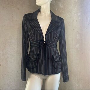 Nanette Lepore Black Pinstripe Blazer